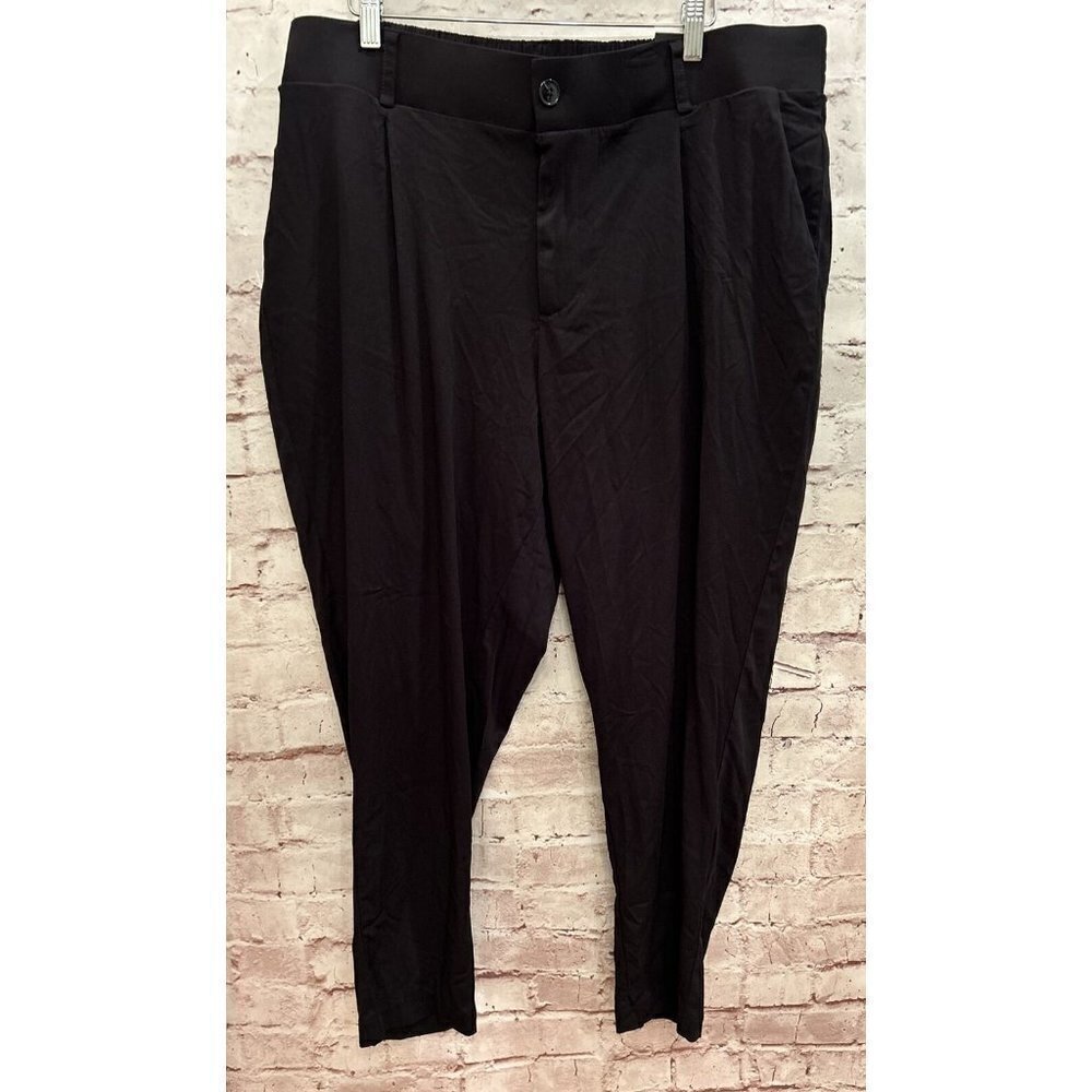 TORRID Womens Black Pant High Waisted Elastic Waist Tapered Leg Plus Size 20 NEW